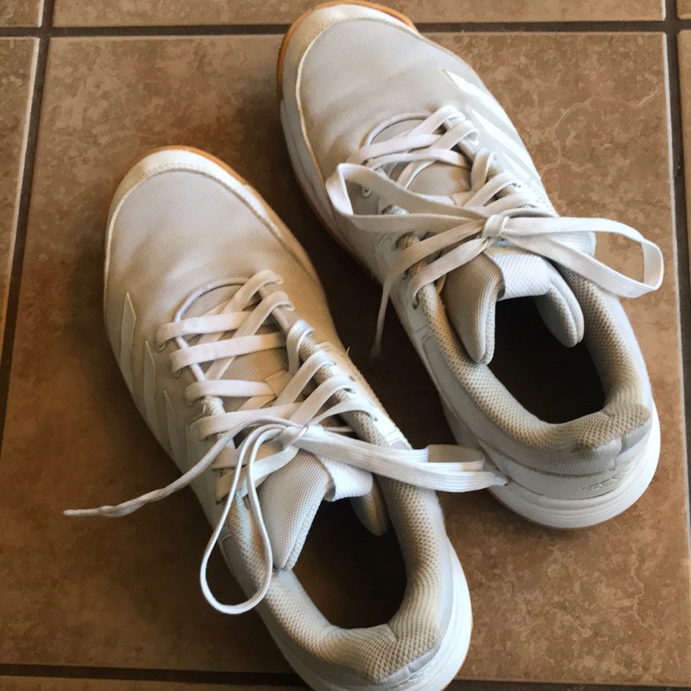 Size 8, White Adidas shoes